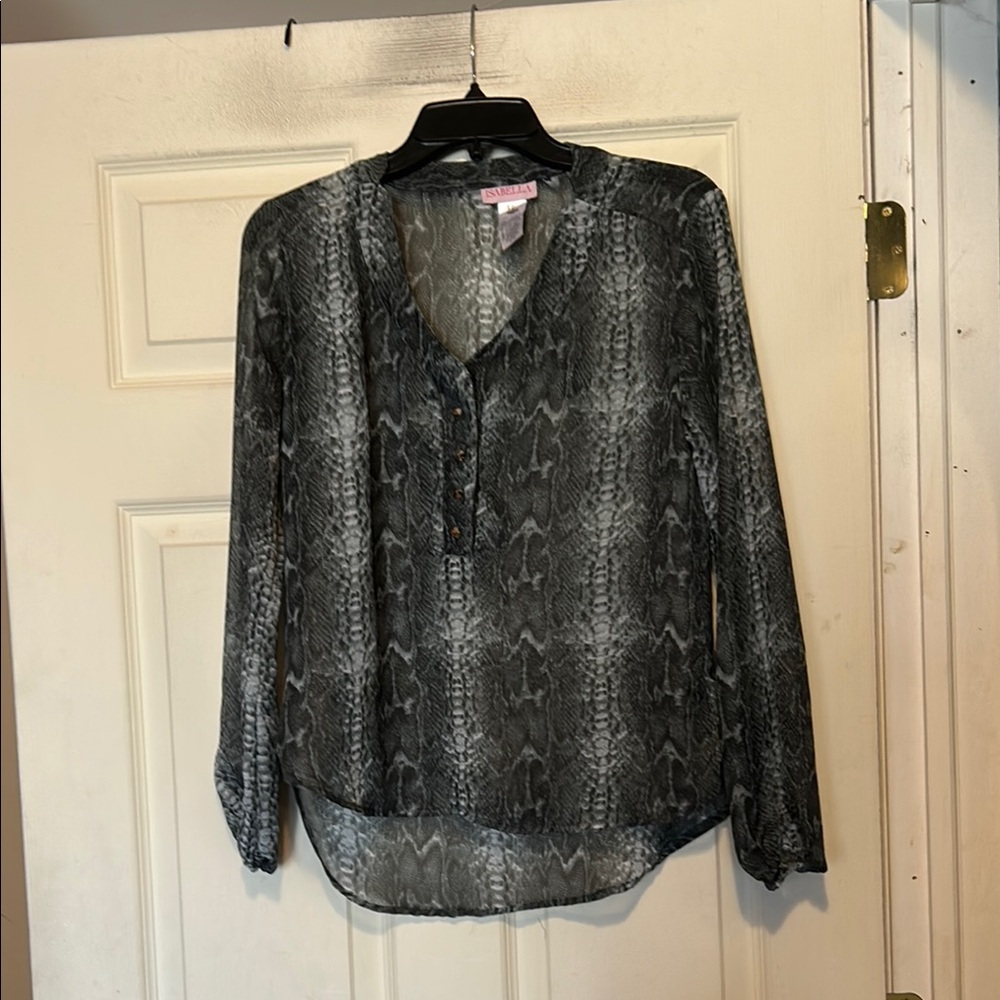 Isabella Sheer Snakeskin Top Size Small